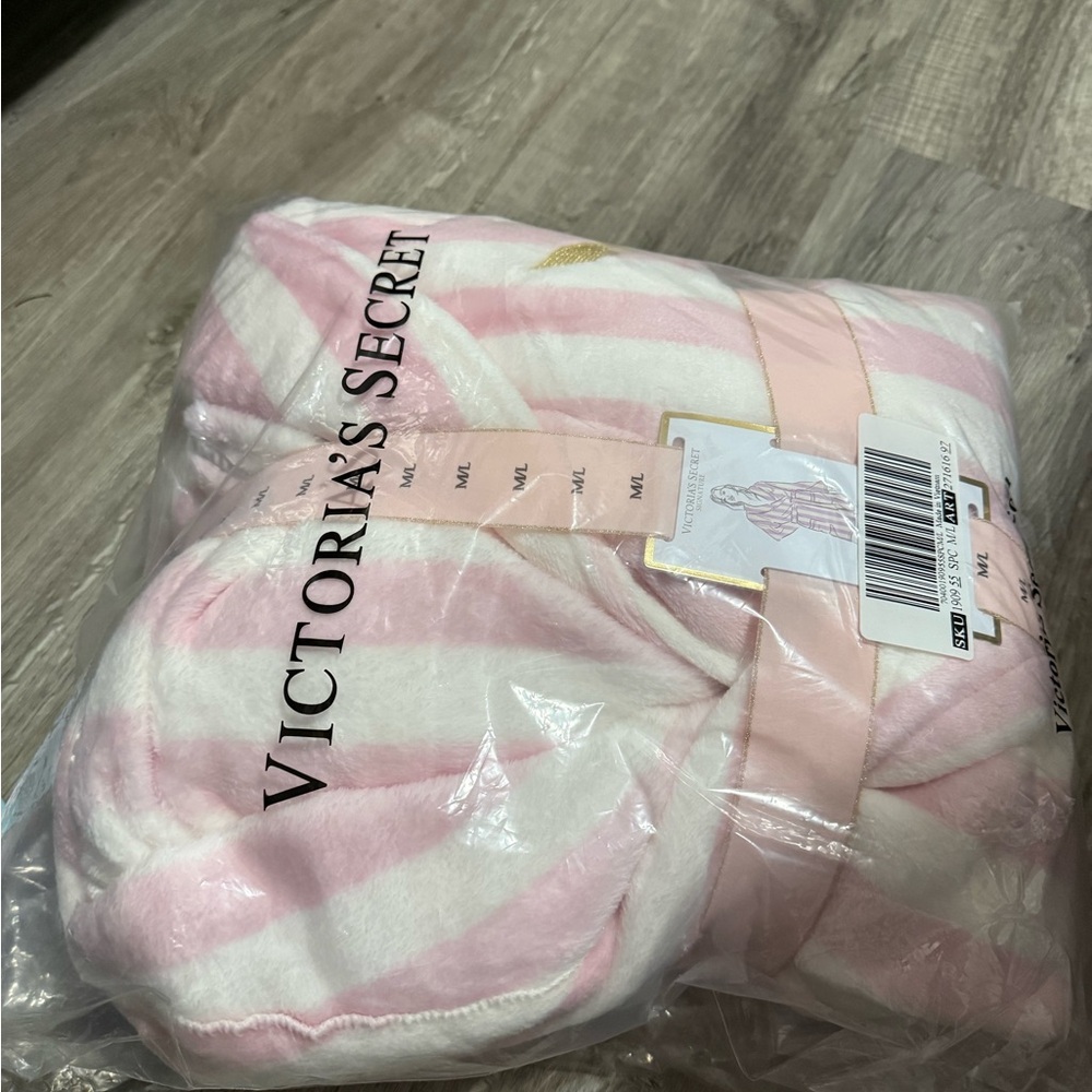 Victoria's Secret Pink and White Striped Robe